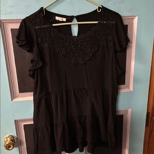 Elegant Black Lace Women's Top Maurices XL
